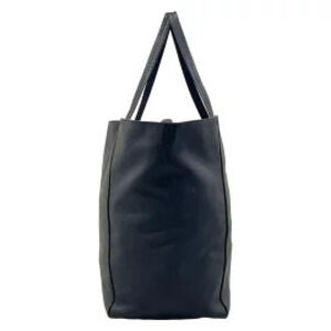 Celine Cabas Phantom Tote Bag Navy Blue Leather
